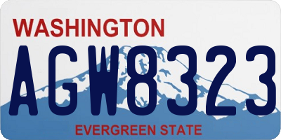 WA license plate AGW8323