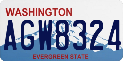 WA license plate AGW8324