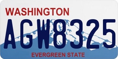 WA license plate AGW8325