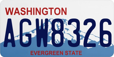 WA license plate AGW8326
