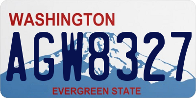WA license plate AGW8327