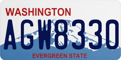 WA license plate AGW8330