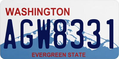 WA license plate AGW8331