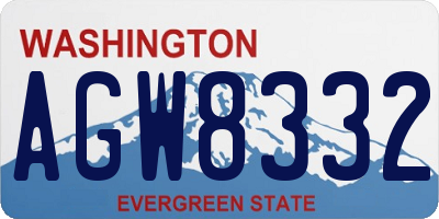 WA license plate AGW8332