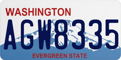 WA license plate AGW8335