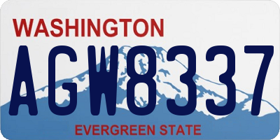 WA license plate AGW8337