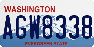 WA license plate AGW8338