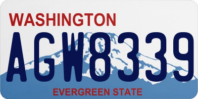 WA license plate AGW8339