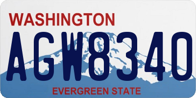 WA license plate AGW8340