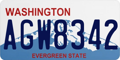 WA license plate AGW8342