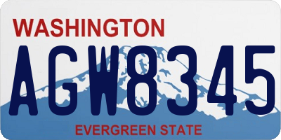 WA license plate AGW8345