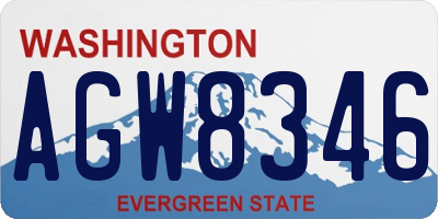 WA license plate AGW8346