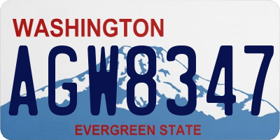 WA license plate AGW8347