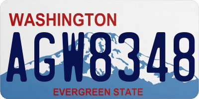 WA license plate AGW8348