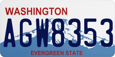 WA license plate AGW8353