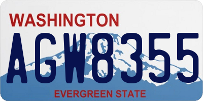 WA license plate AGW8355