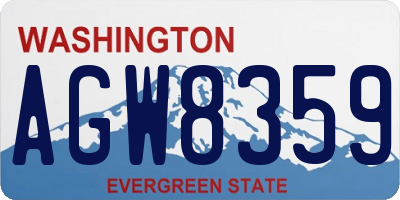 WA license plate AGW8359