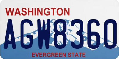 WA license plate AGW8360