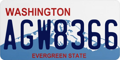 WA license plate AGW8366