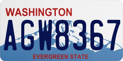WA license plate AGW8367