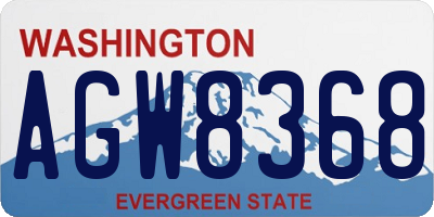 WA license plate AGW8368