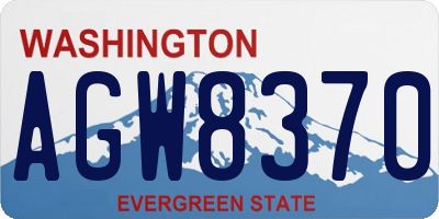 WA license plate AGW8370