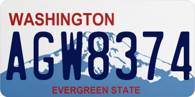 WA license plate AGW8374