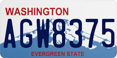 WA license plate AGW8375