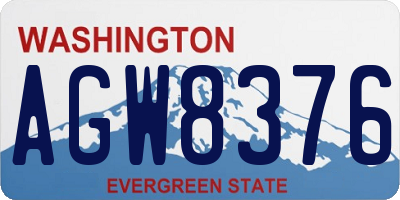 WA license plate AGW8376