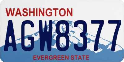 WA license plate AGW8377