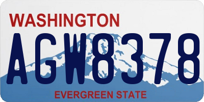 WA license plate AGW8378