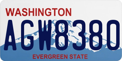 WA license plate AGW8380
