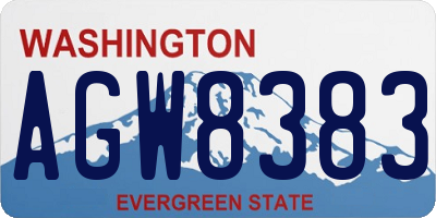 WA license plate AGW8383