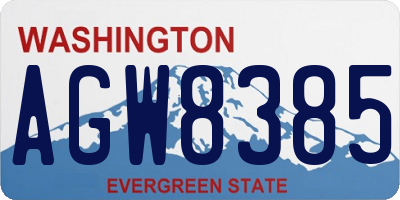 WA license plate AGW8385