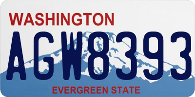 WA license plate AGW8393