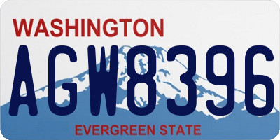 WA license plate AGW8396