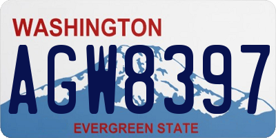 WA license plate AGW8397