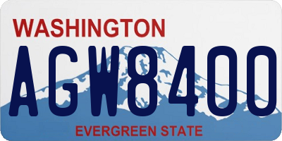 WA license plate AGW8400