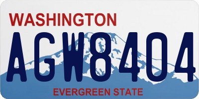 WA license plate AGW8404