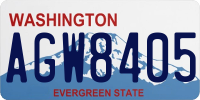 WA license plate AGW8405