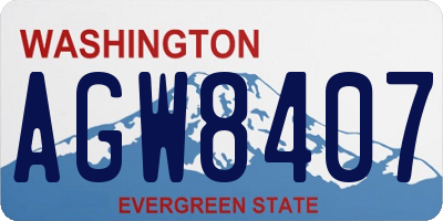 WA license plate AGW8407
