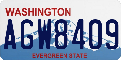 WA license plate AGW8409