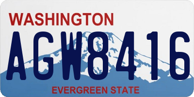 WA license plate AGW8416