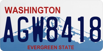 WA license plate AGW8418