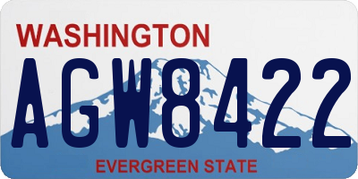 WA license plate AGW8422