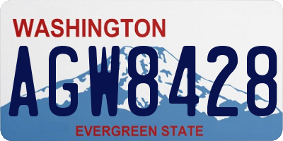 WA license plate AGW8428