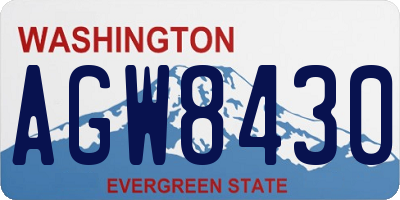 WA license plate AGW8430