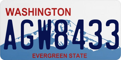 WA license plate AGW8433