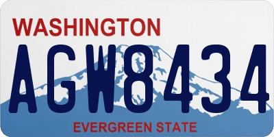 WA license plate AGW8434