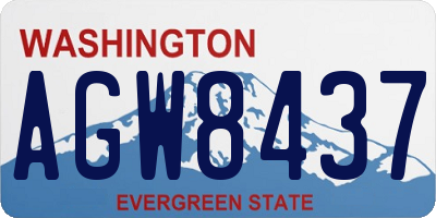WA license plate AGW8437